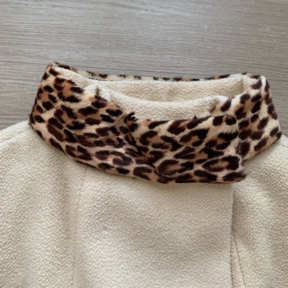 Vintage Midcentury Retro 60s 1960s Mod Cream Leopard Fur Coat - Picture 5 of 8